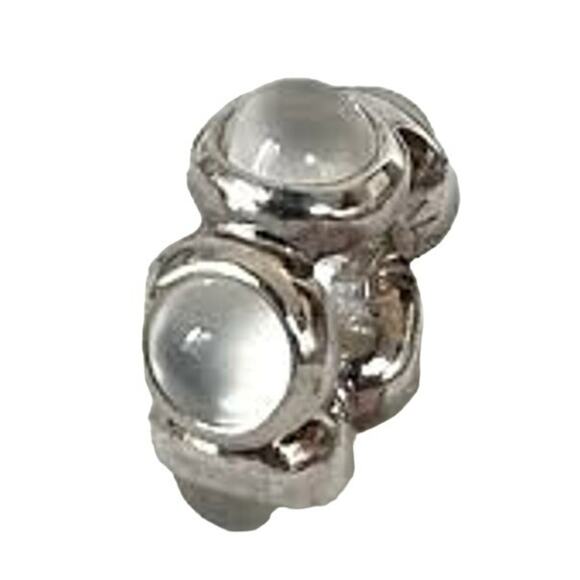 Pandora Retired Sterling Silver Moonstone Cabochon Bead - Picture 2 of 3
